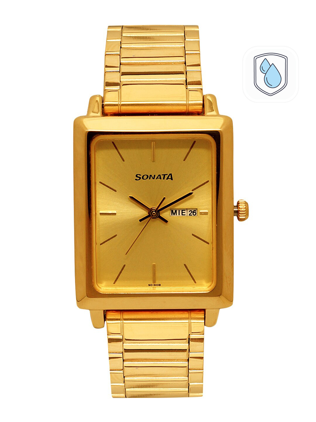 Sonata Men Gold-Toned Analogue Watch NK7078YM04