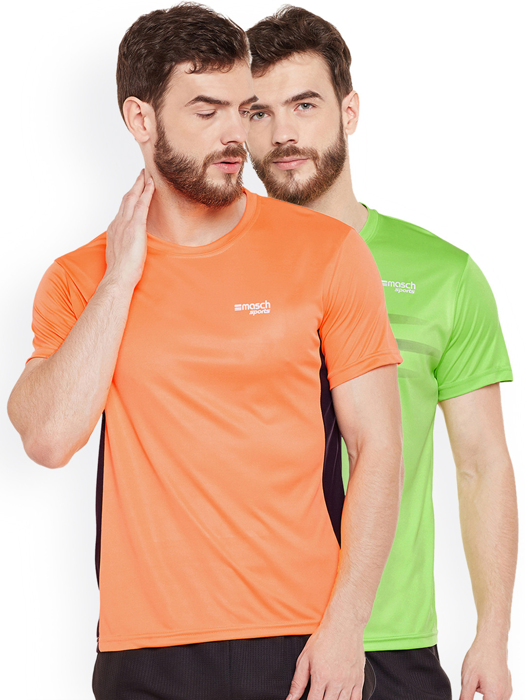 Buy Masch Sports Men Orange Solid Round 