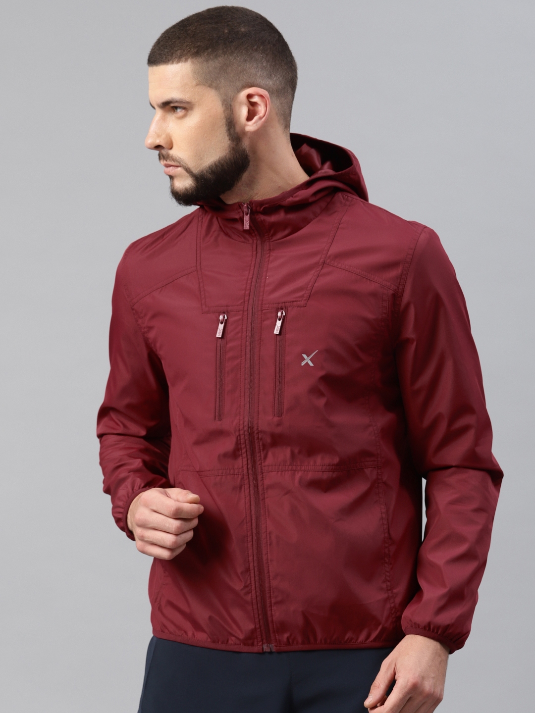 HRX by Hrithik Roshan Men Maroon Solid Sporty Jacket