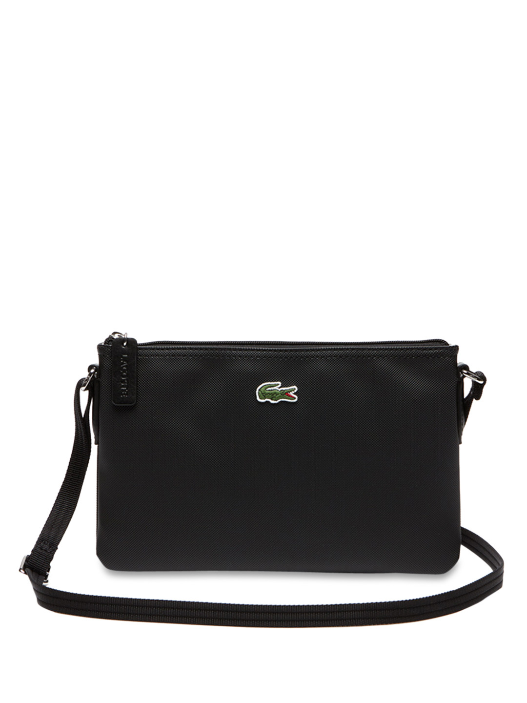 Lacoste Black Solid Sling Bag