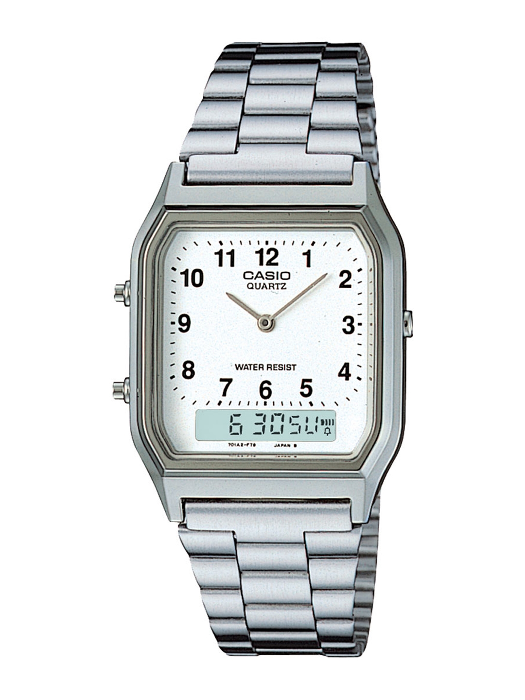 Casio Vintage Men White Analogue and Digital watch AD02 AQ 230A 7BMQ