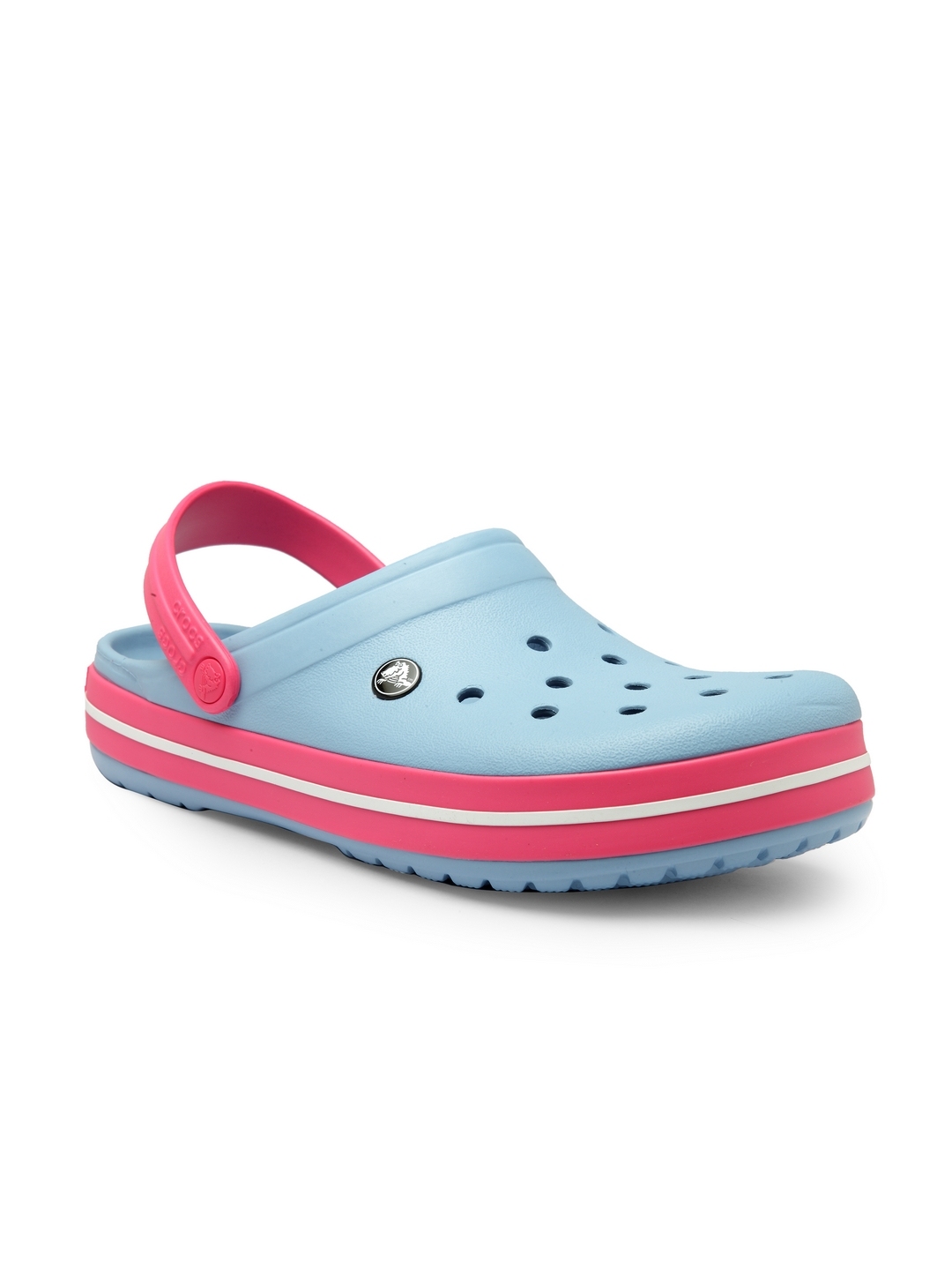 crocs chambray blue paradise pink