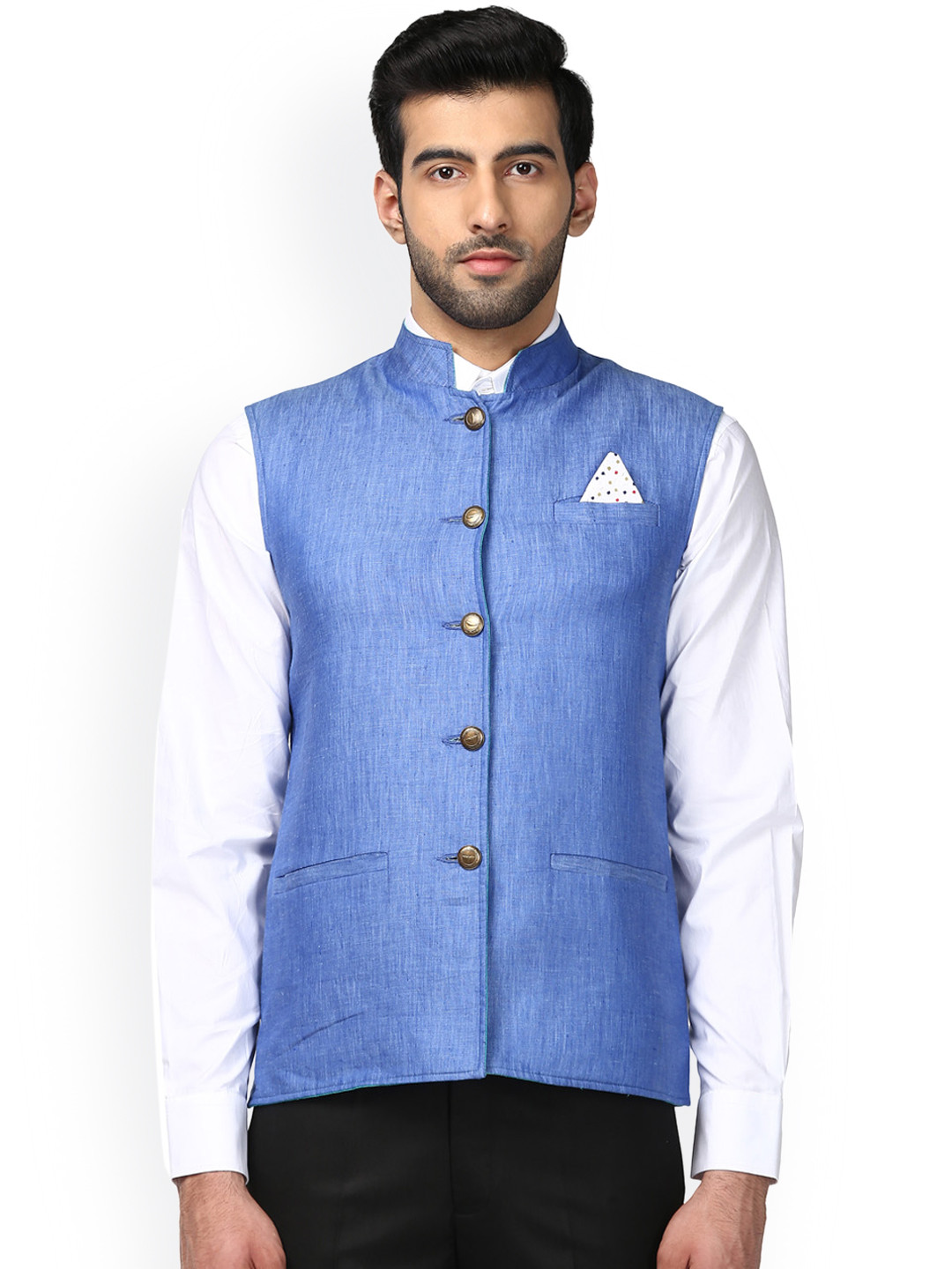 Park Avenue Men Blue Waistcoat