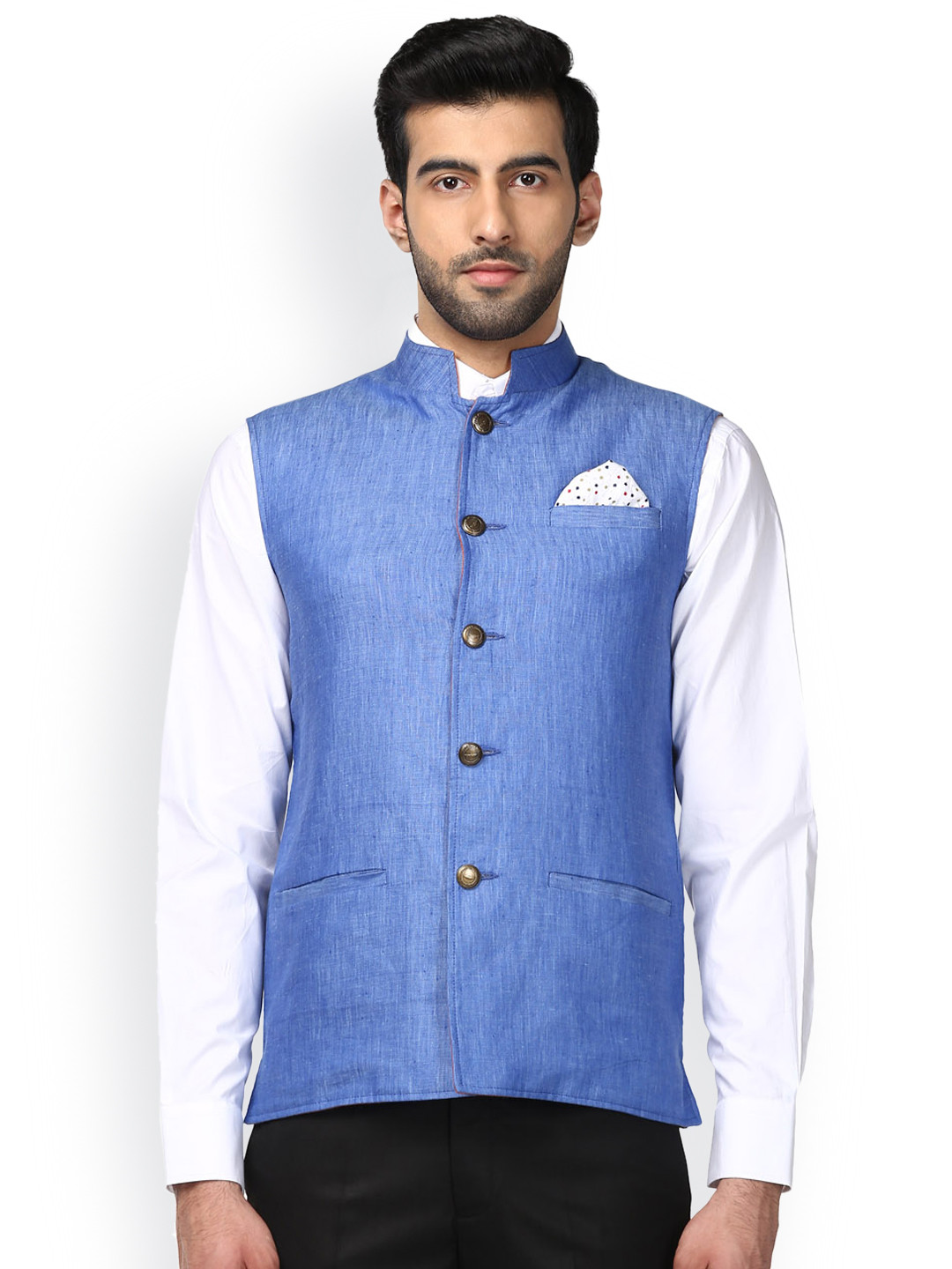 Park Avenue Men Blue Waistcoat
