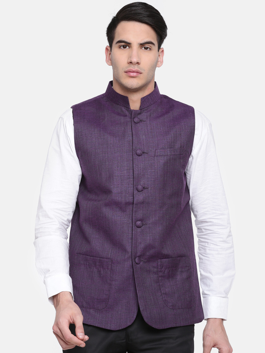 purple nehru jacket