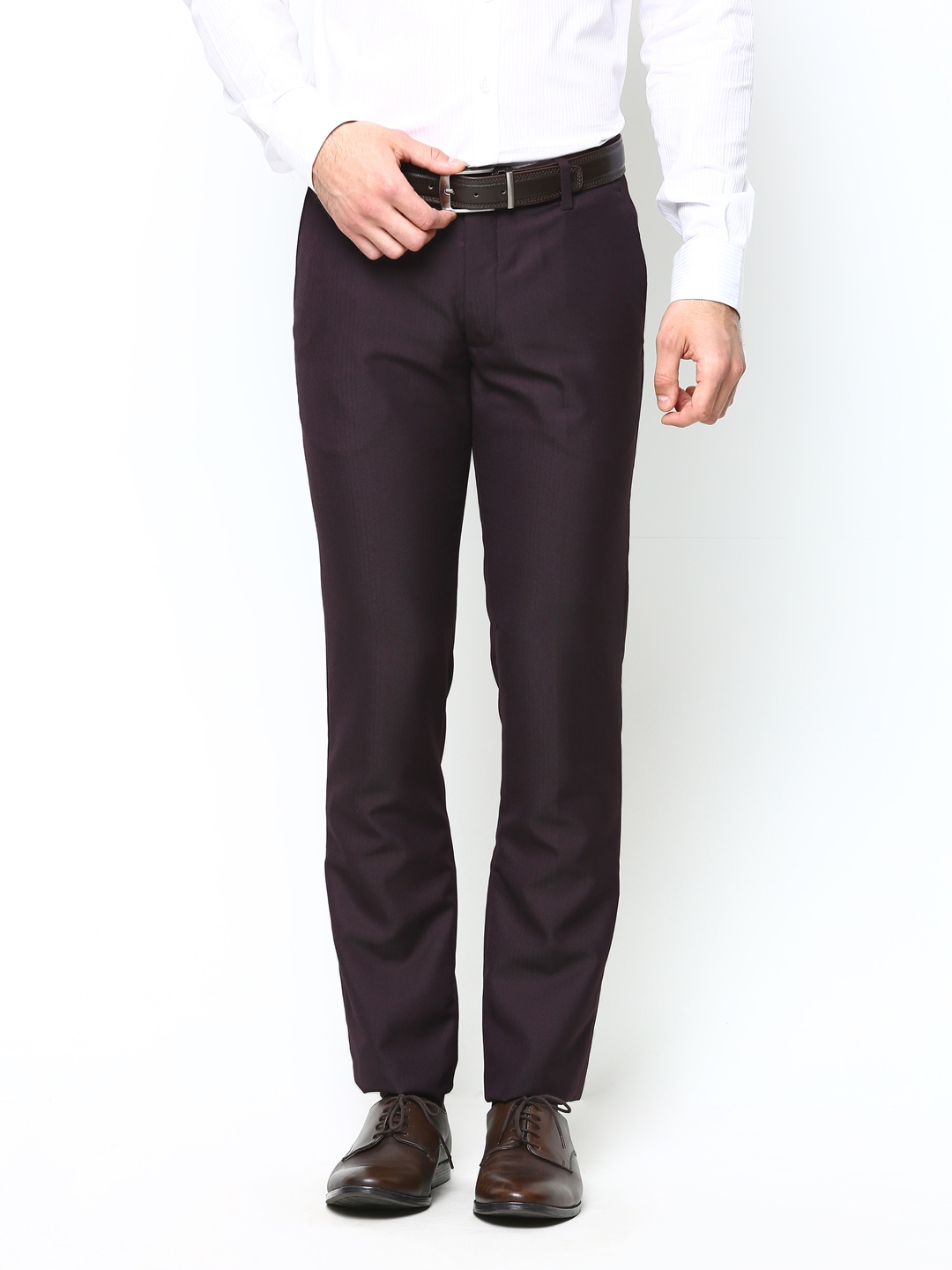 Buy John Players Men Burgundy Slim Fit Formal Trousers  Trousers for Men  473225  Myntra