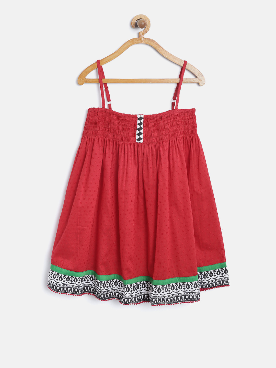 Twisha Girls Red Self-Design A-Line Dress