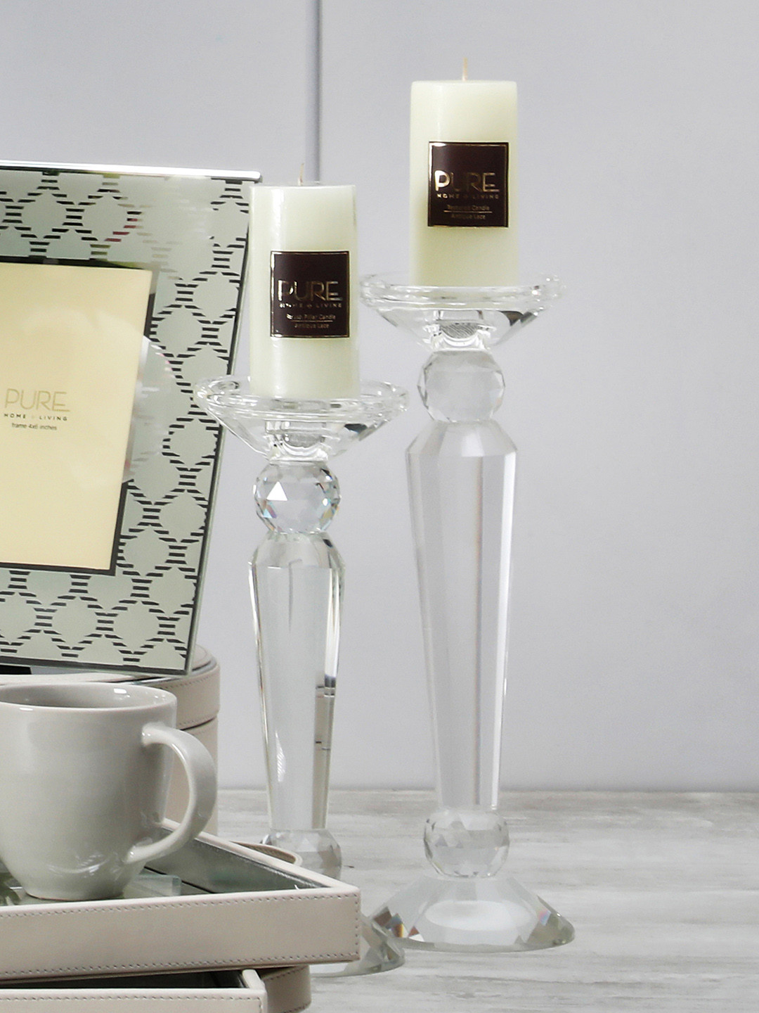 Pure Home and Living Transparent Hurricane Candle Holder