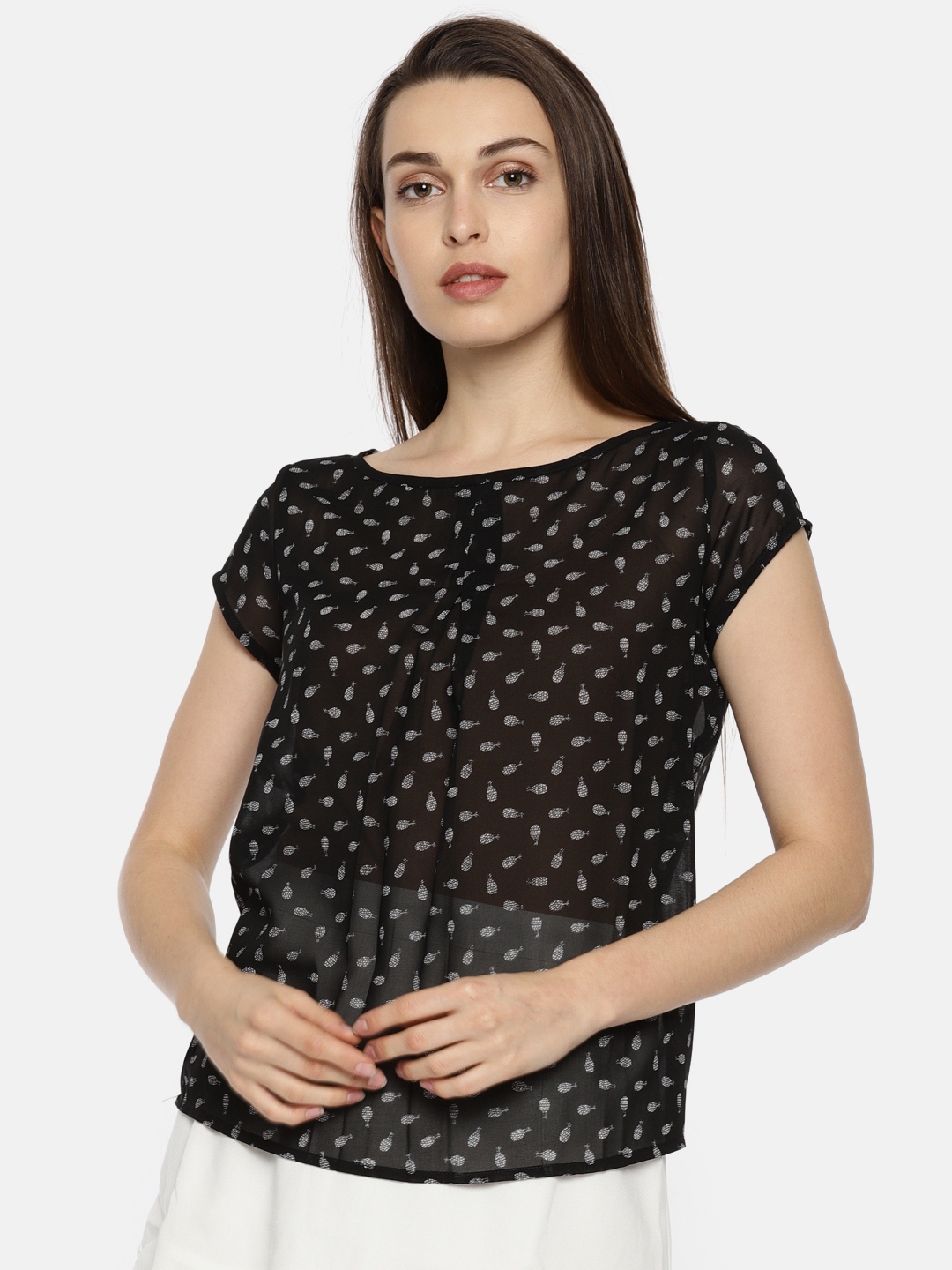 sheer top myntra