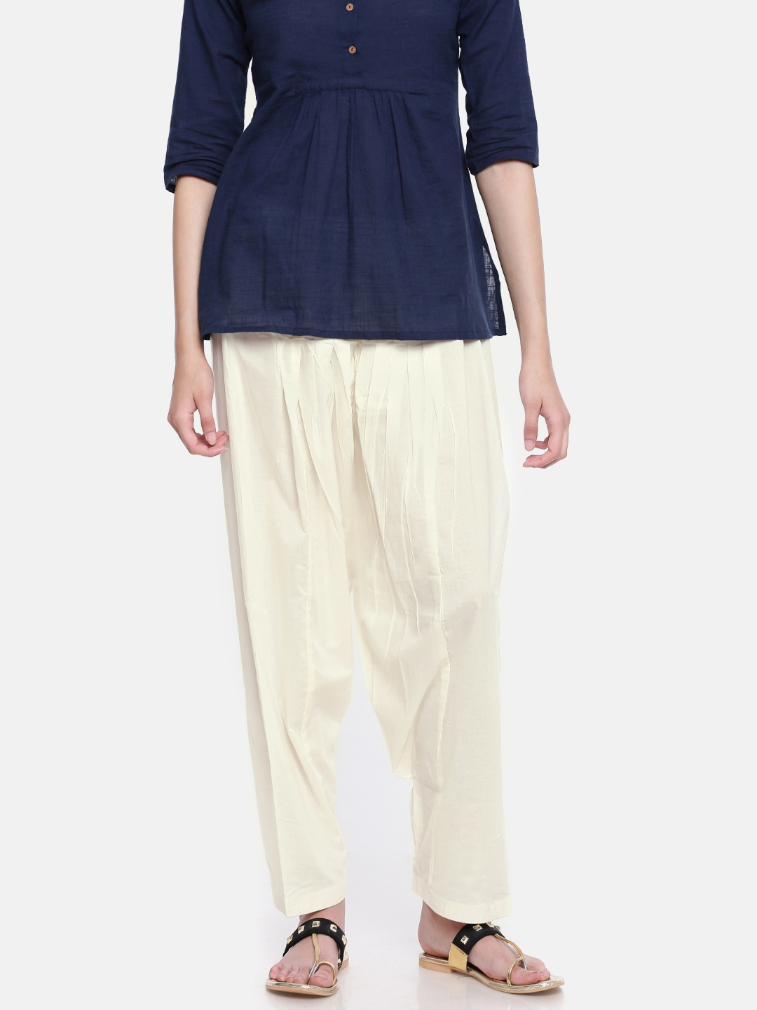 Go Colors Cream Coloured Salwar For Women 4891848 Myntra Go Colors Cream Coloured Salwar