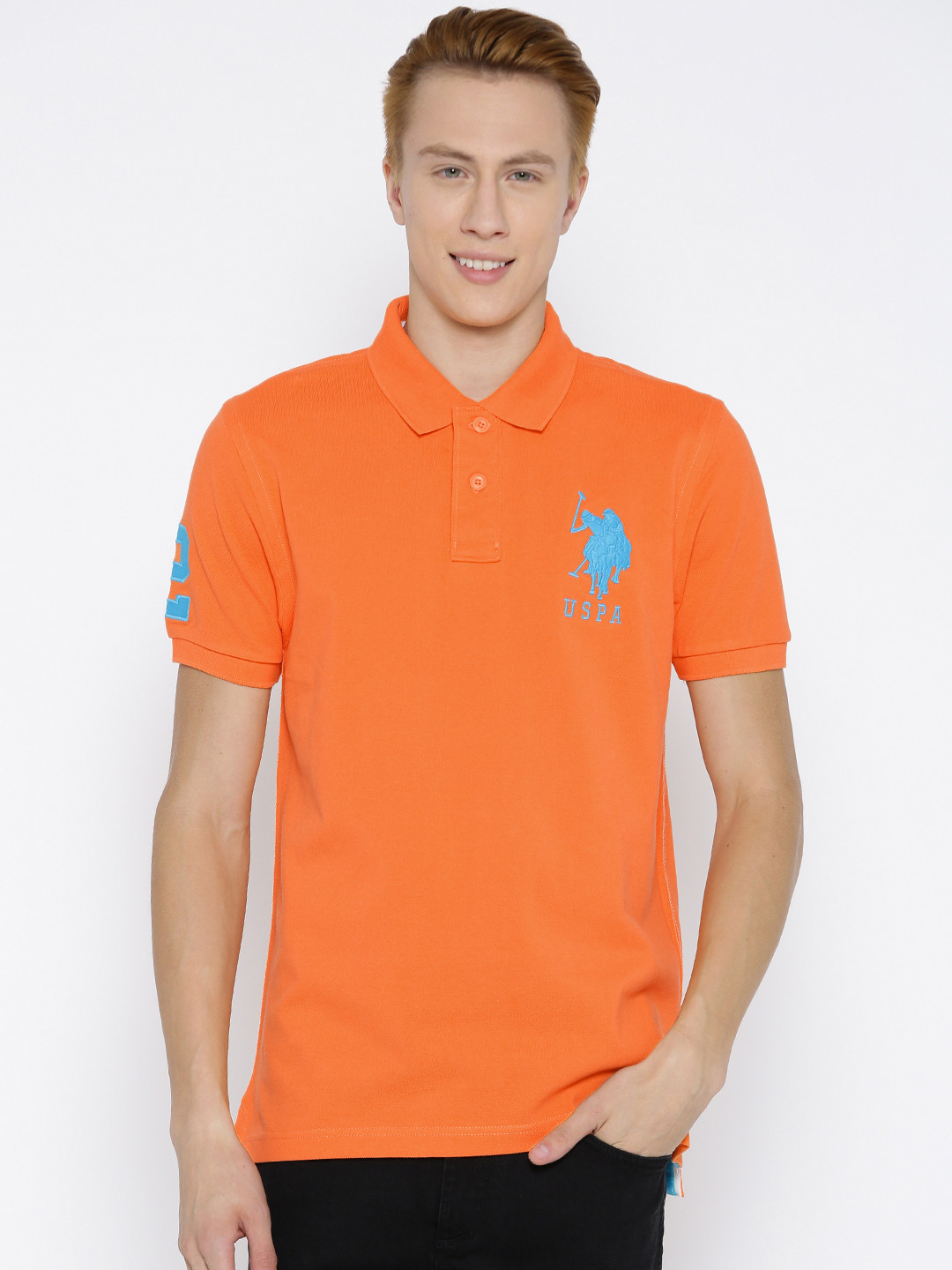 us polo orange shirt
