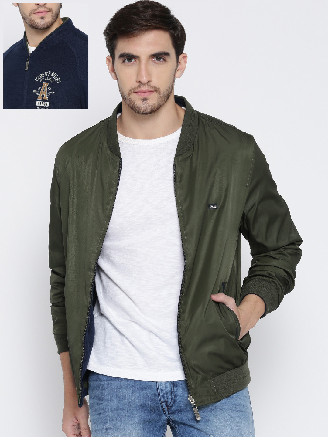 navy green jacket