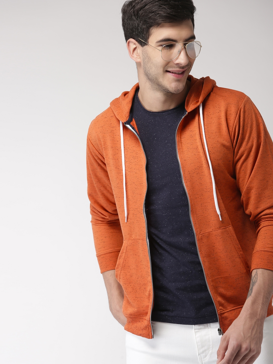 mens orange hooded sweatshirt