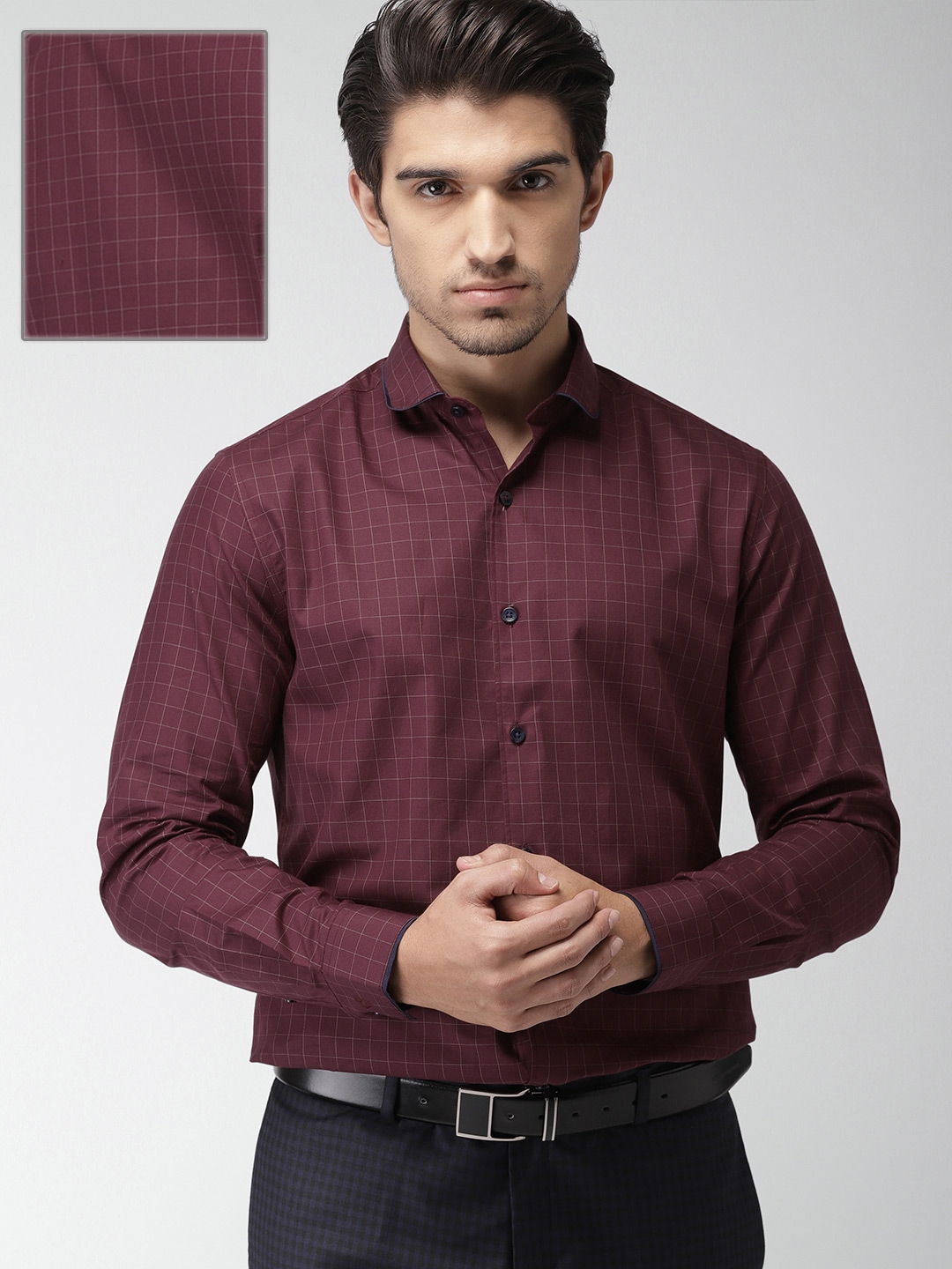 burgundy formal shirt