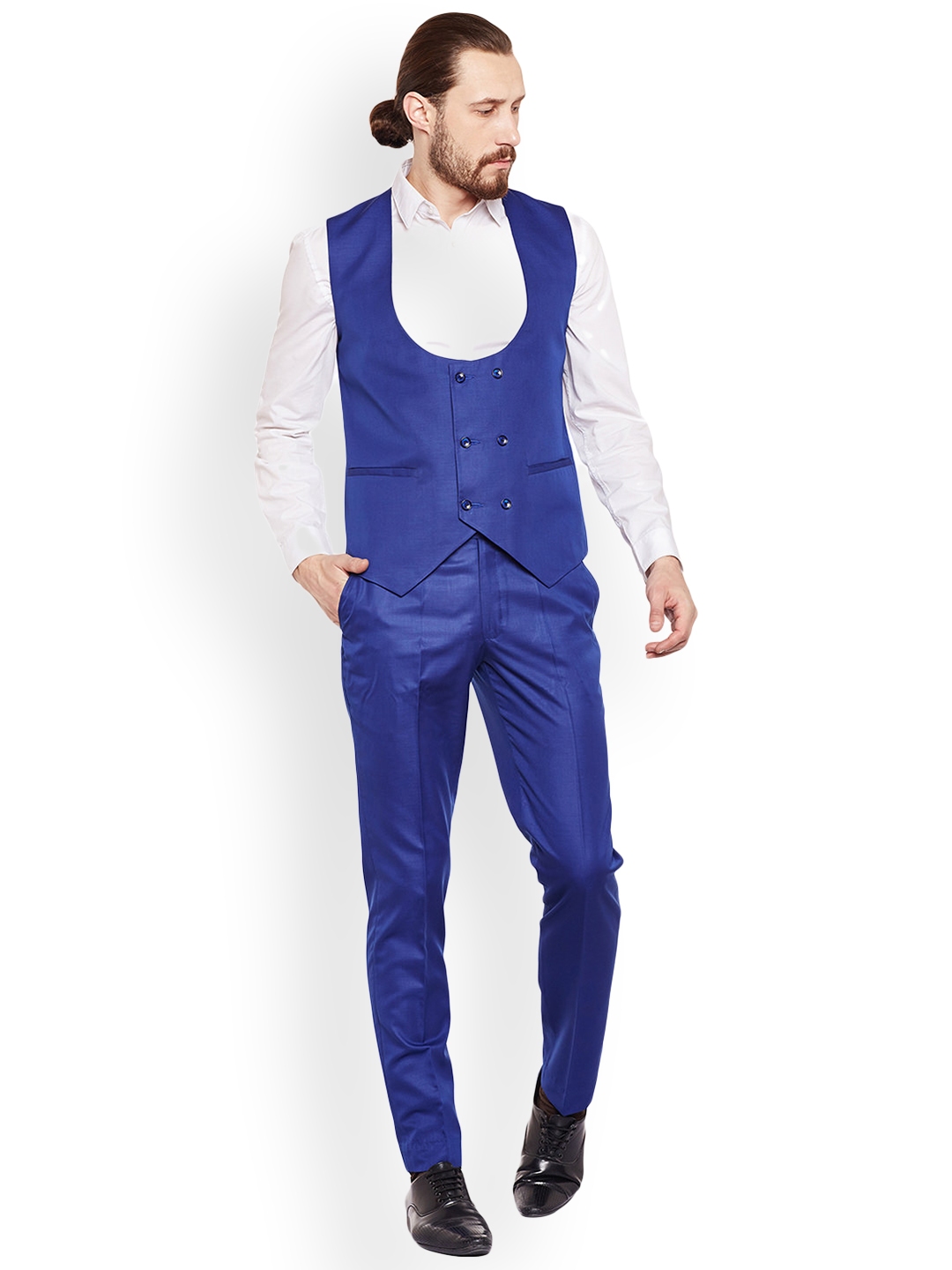 Royal Blue Tailored Fit Waistcoat  Suit Direct