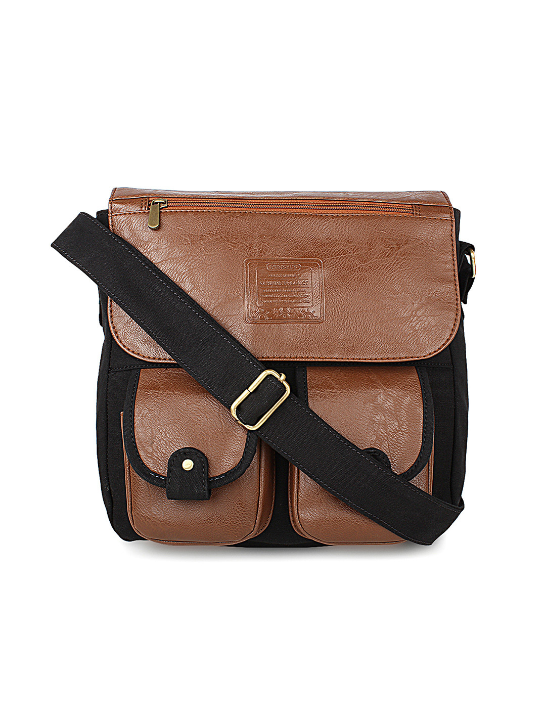 Purseus Men Black Solid Messenger Bag