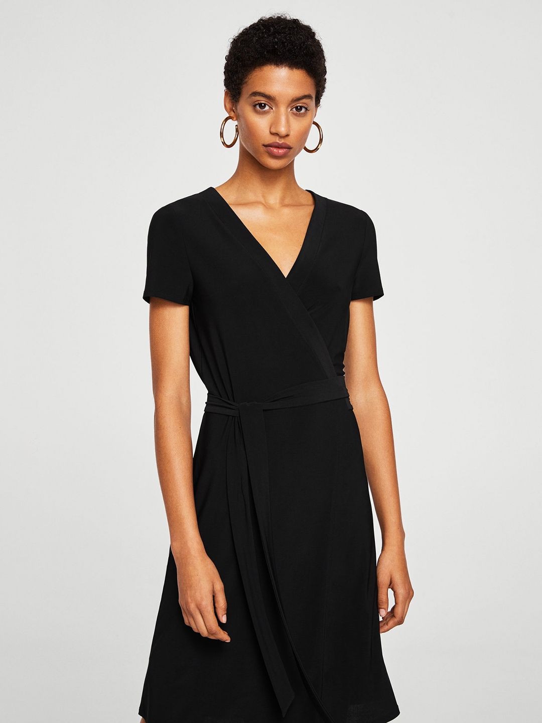 Buy MANGO Women Black Solid Wrap Dress - Dresses for Women 5356917 | Myntra