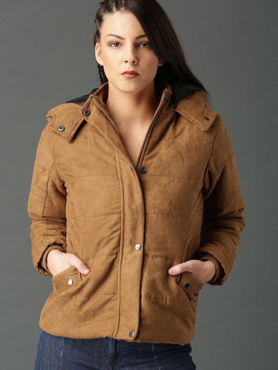 tan padded coat