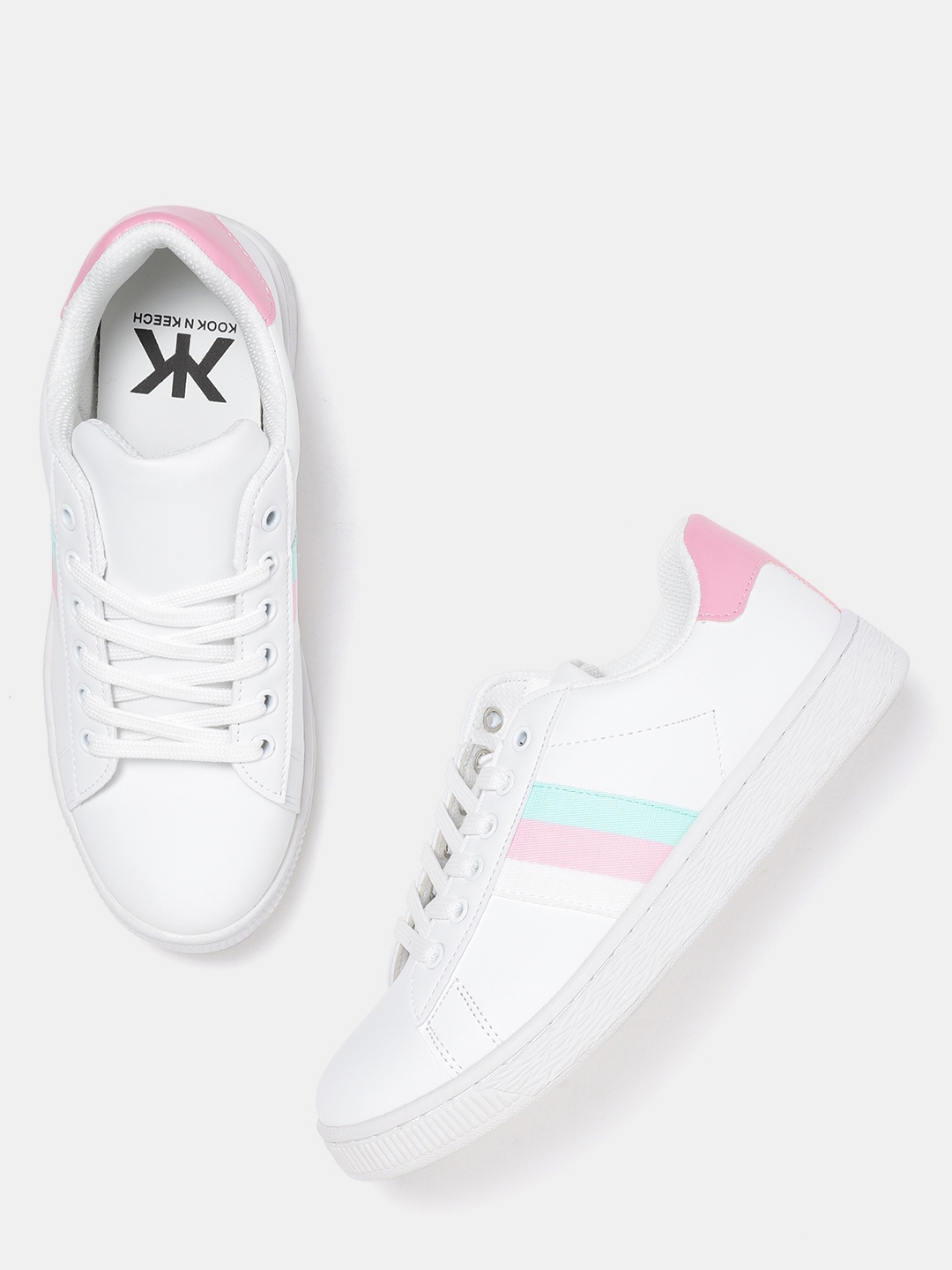 kook n keech white sneakers