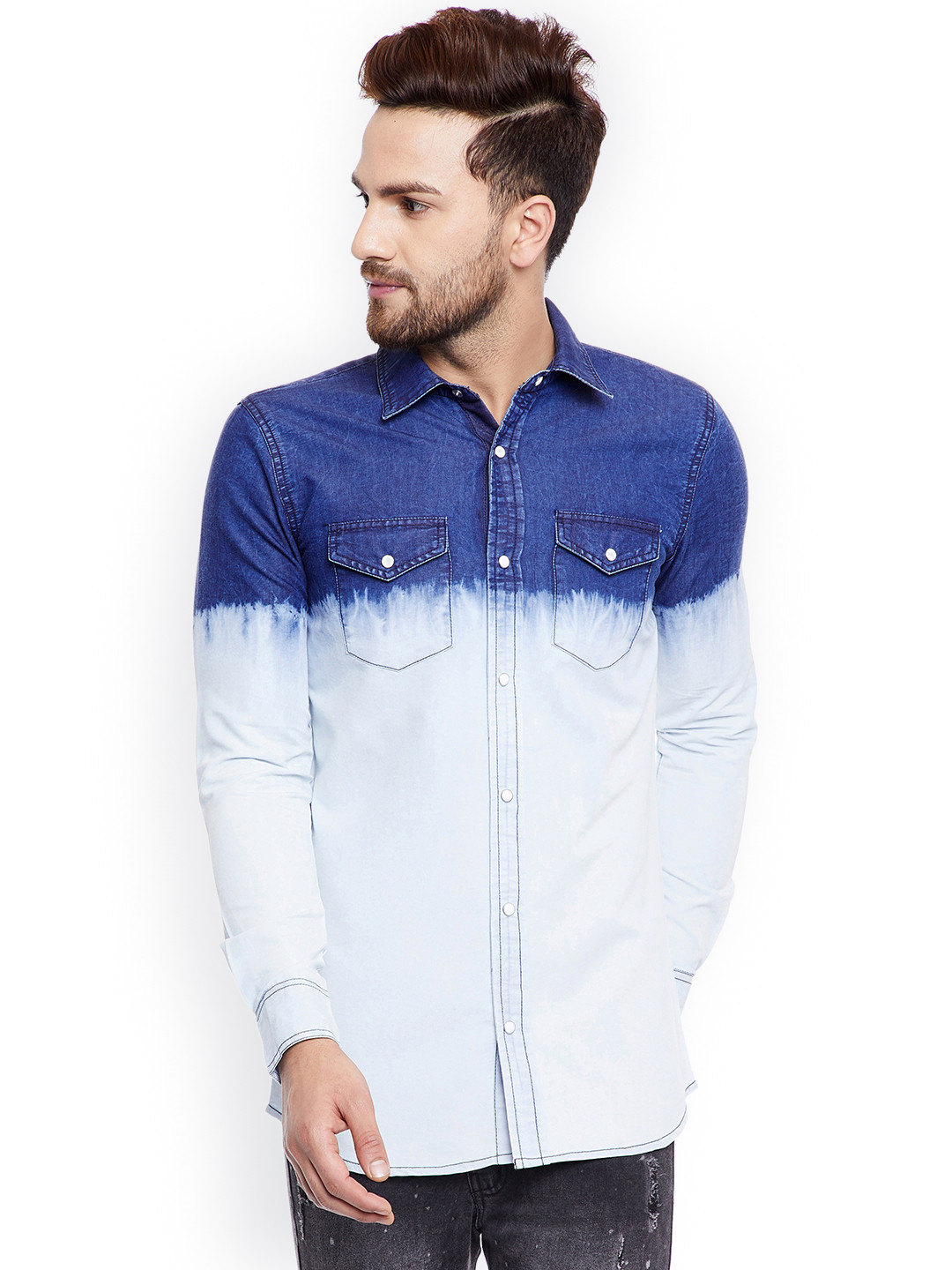 Slim Fit Faded Casual Shirt - Shirts 