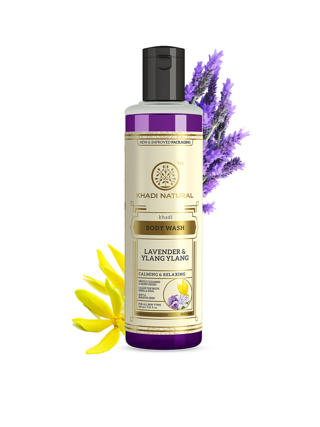 Khadi Natural Lavender Ylang Body Wash to Uplift Mood - 210ml