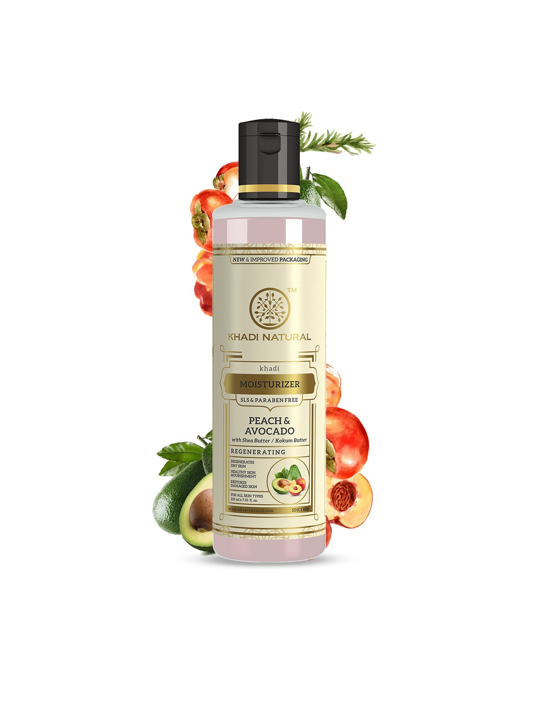 Khadi Natural Peach Avocado Moisturizer for Smooth Skin - 210ml
