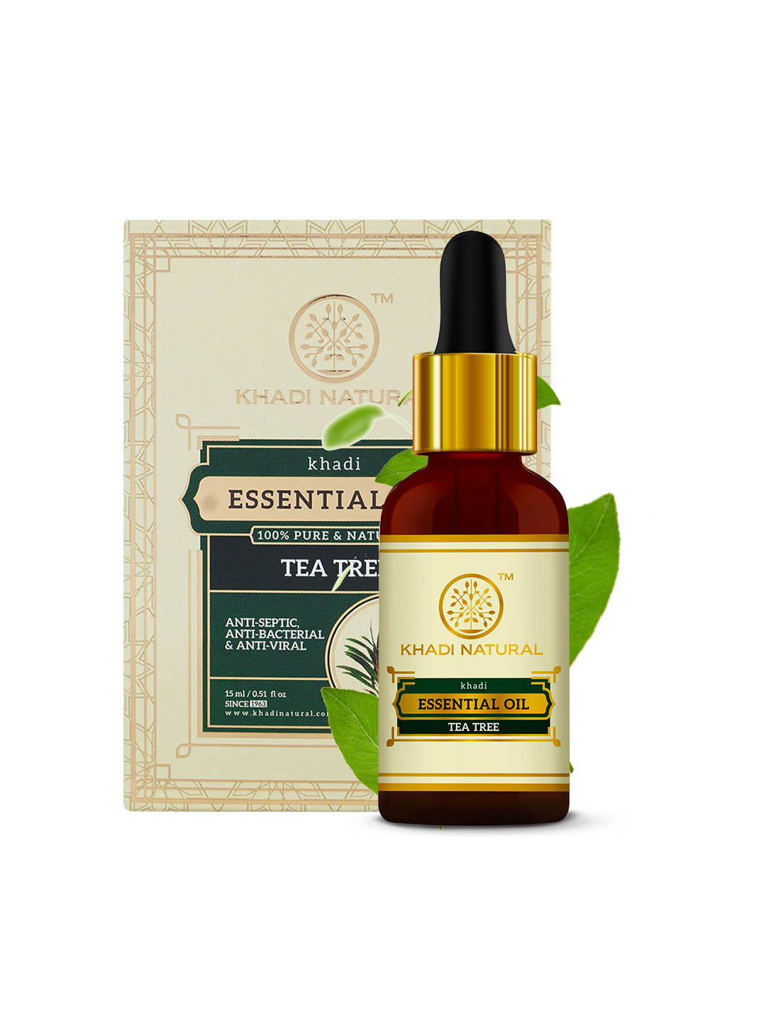 Khadi Natural Tea Tree Essential Oil to Clear Skin - 15ml