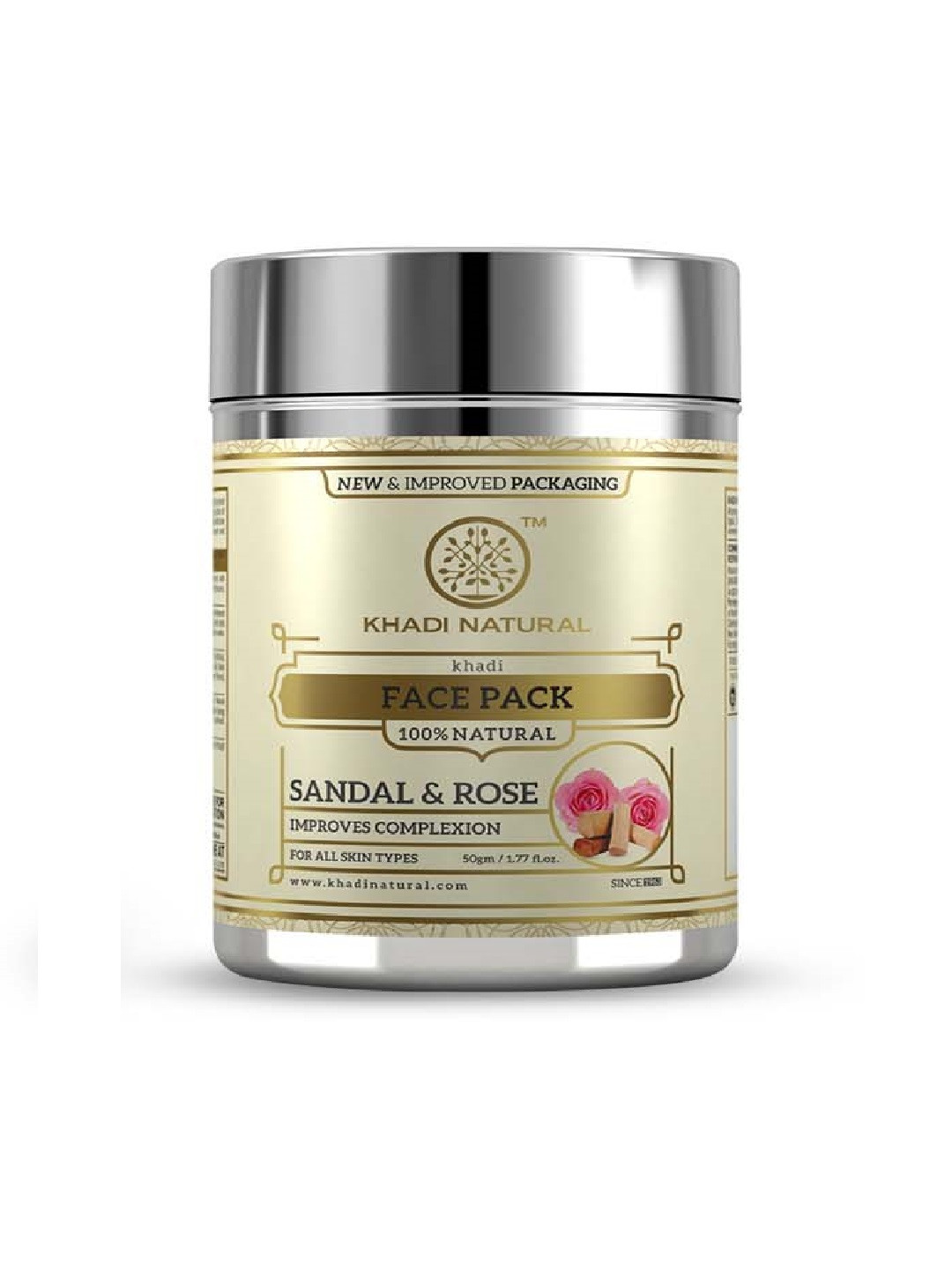 Khadi Natural Sandal Rose Face Pack For Smooth Skin - 50 g
