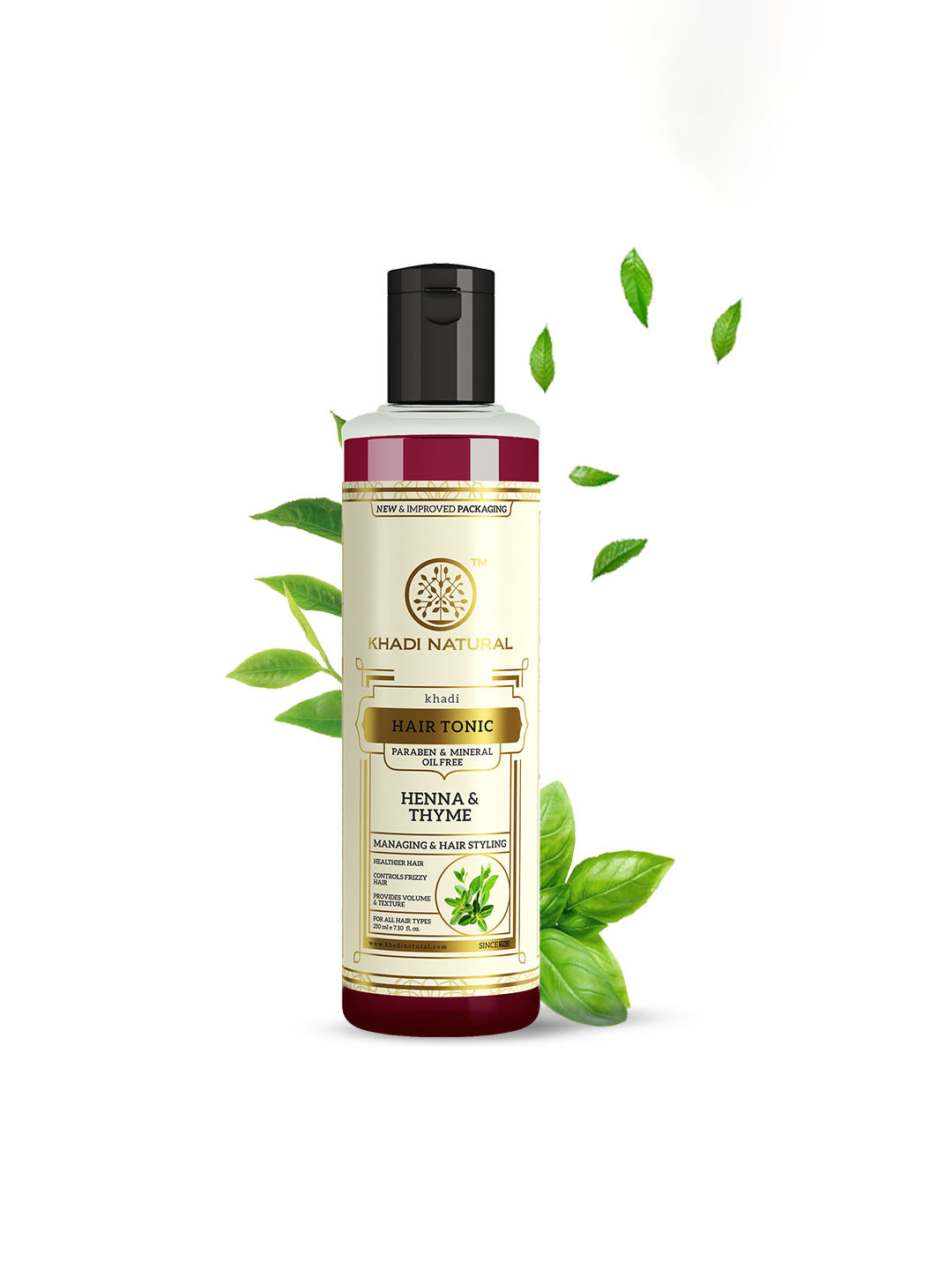 Khadi Natural Henna Thyme Hair Tonic to Add Volume - 210ml