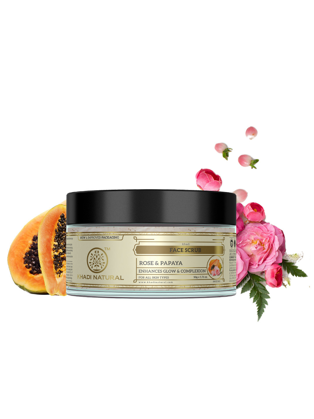 Khadi Natural Rose Papaya Face Scrub For All Skin Types - 50 g