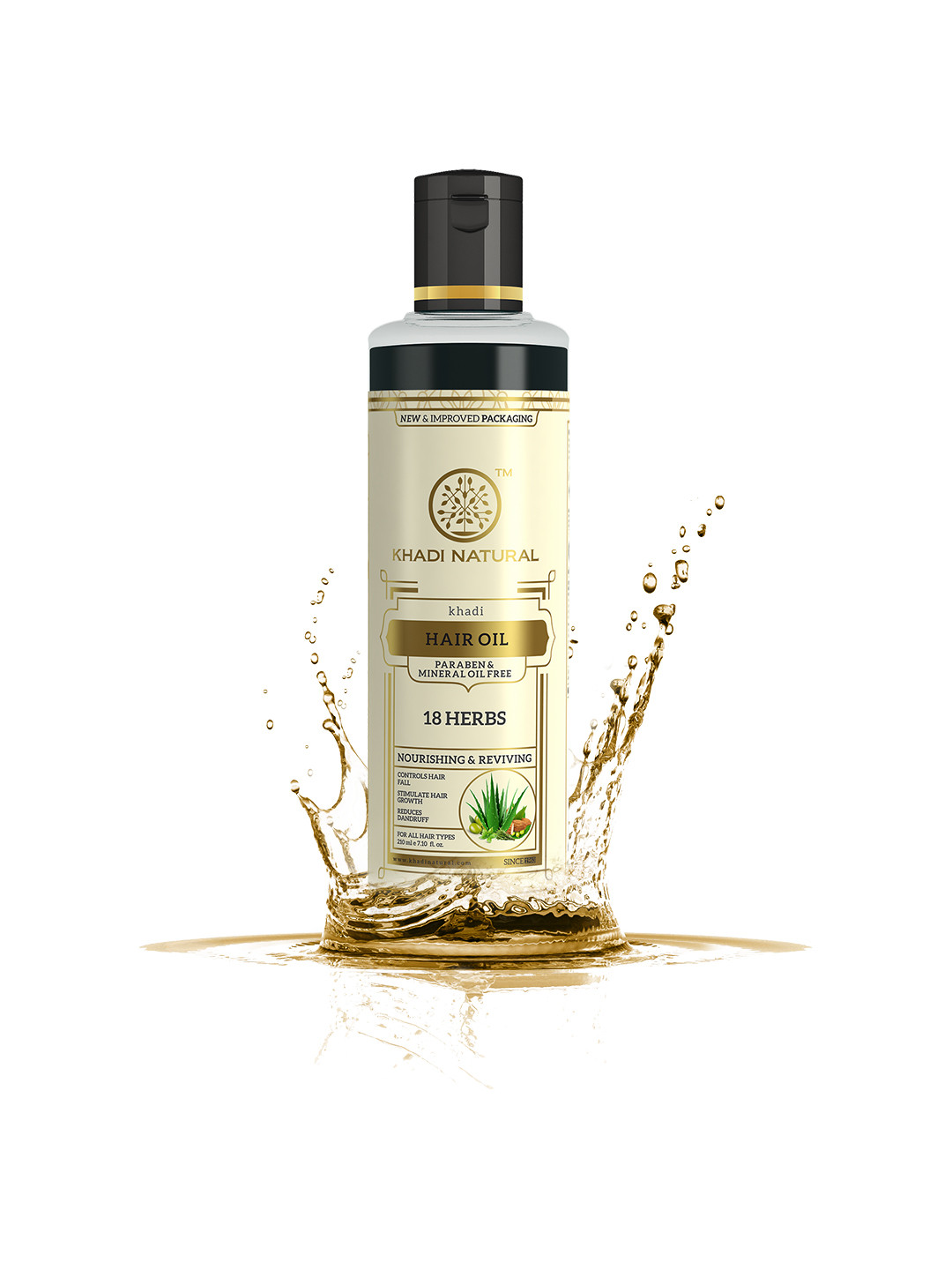 Khadi Natural 18 Herbs Hair Oil for Strong Roots - 210ml