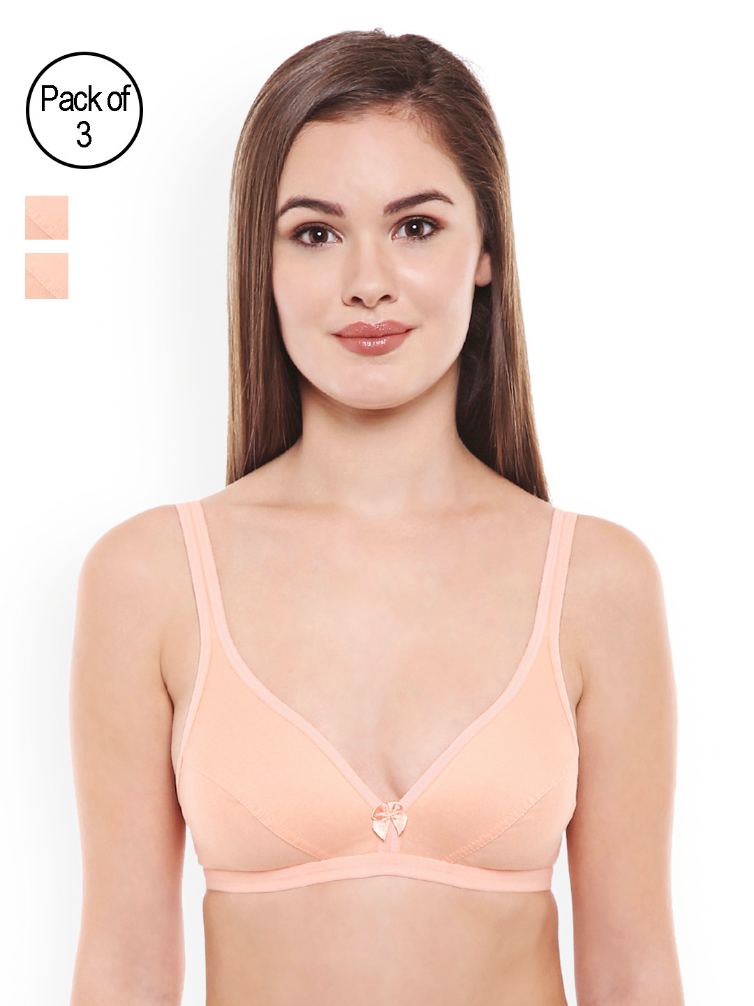 Bodycare Pack of 3 Peach Bras E1512C