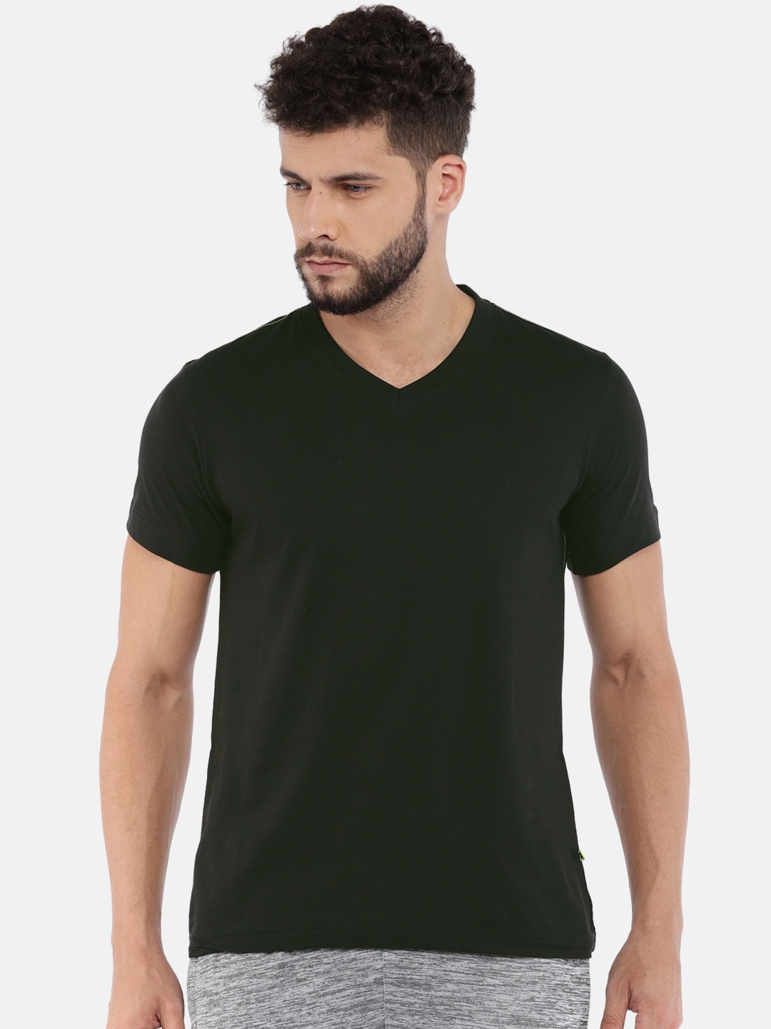 Hanes black v top neck t shirts