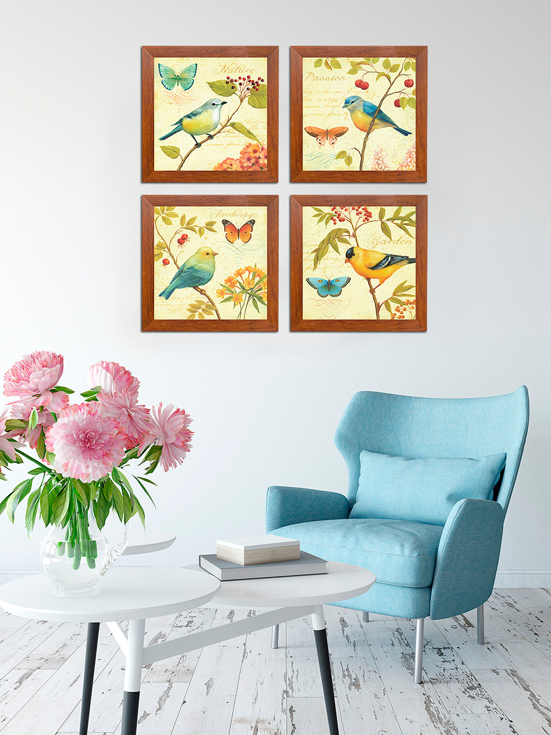 Wall Art Brown & Black Set of 4 Wall Decor Art