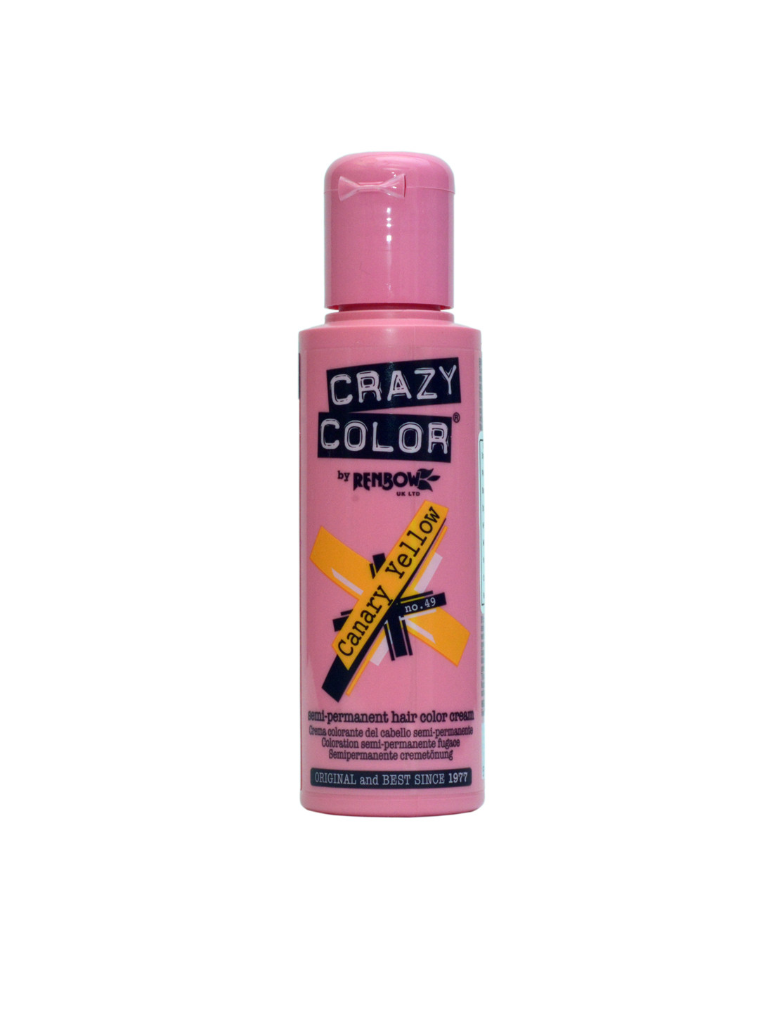 Crazy Color Unisex Canary Yellow 49 Semi Permanent Hair Colour 100ml