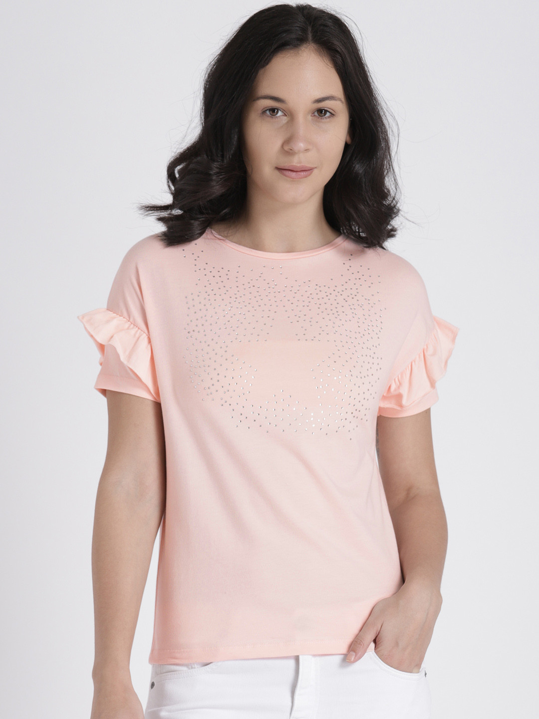 Splash Women Pink Embellished Top