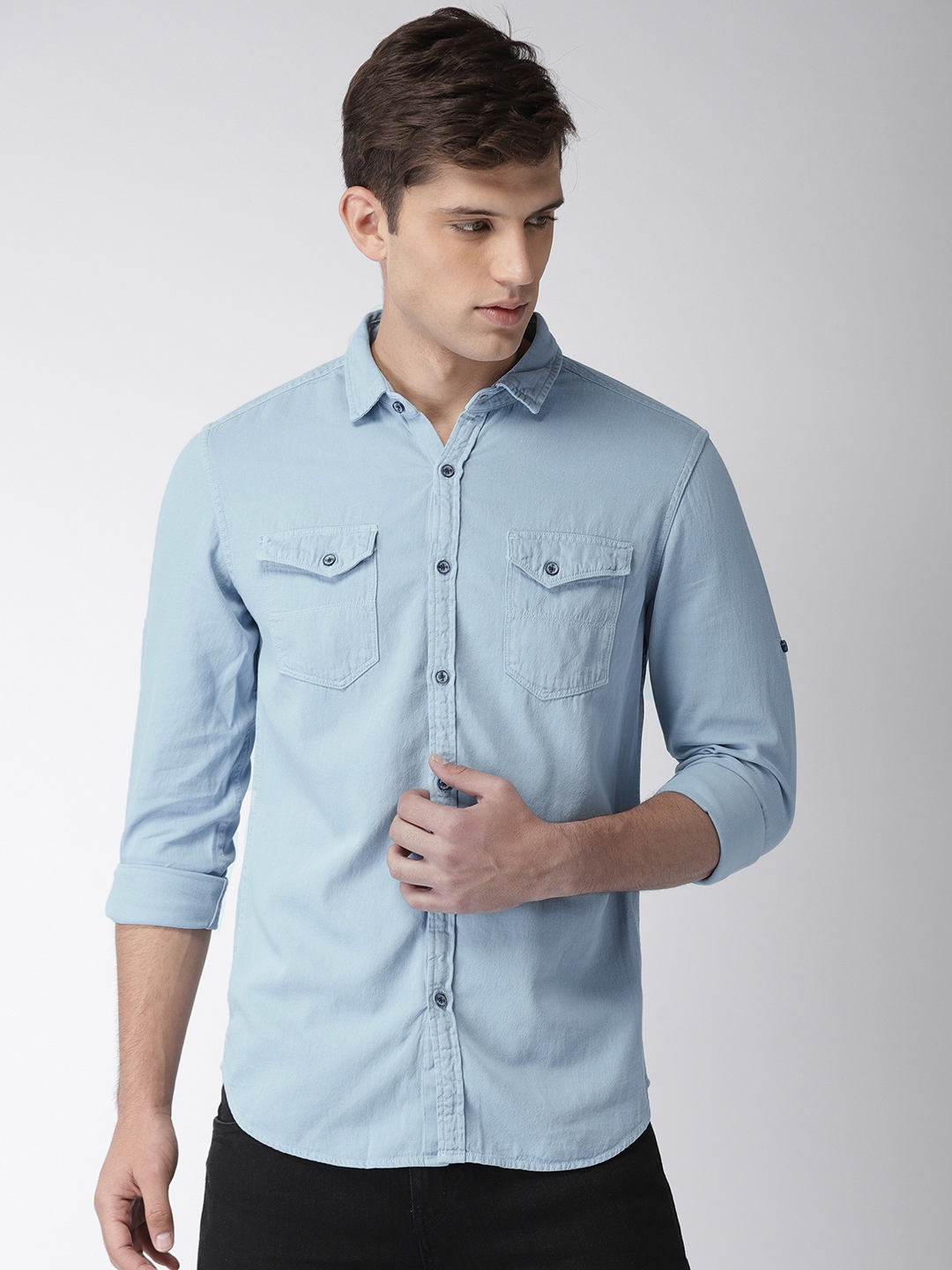 Buy Locomotive Black/Grey Slim Fit Checked Casual Shirt for Men Online at  Rs.500 - Ketch