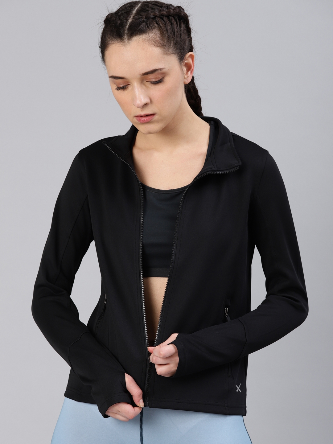 HRX by Hrithik Roshan Women Black Solid Sporty Jacket