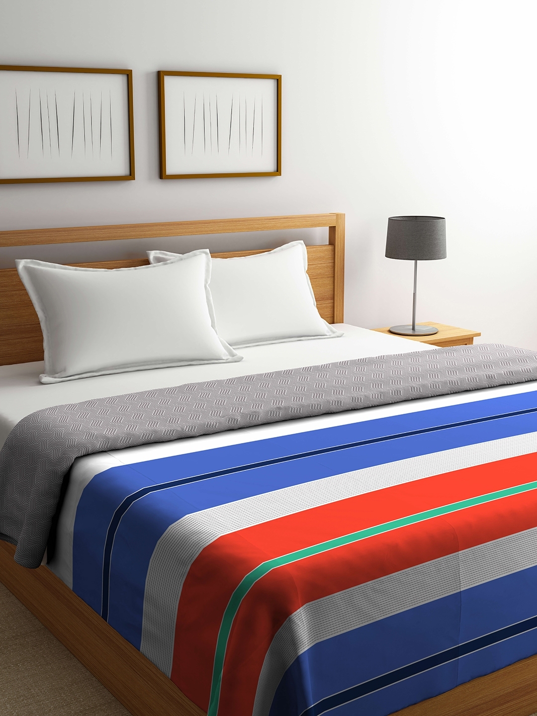 Buy Portico Multicoloured Striped Double Bed Duvet Cover Duvet