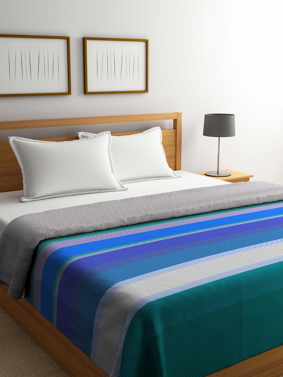 Buy Portico Multicoloured Striped Double Bed Duvet Cover Duvet