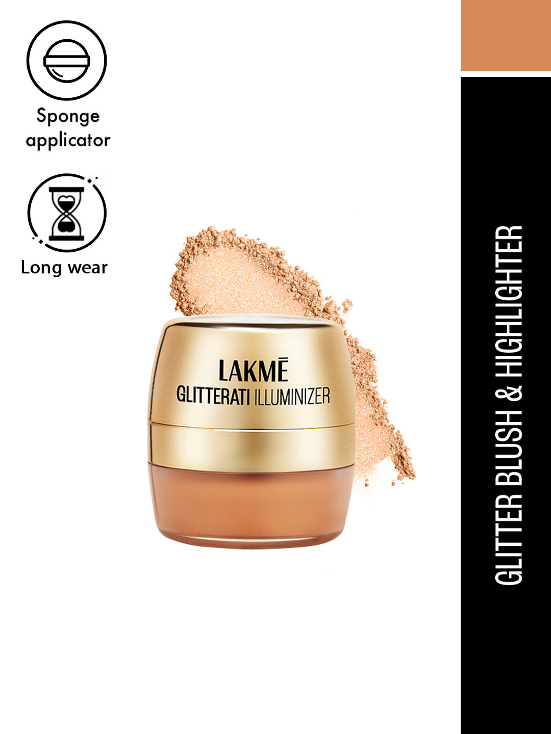 Lakme Ultimate Glam Illuminizer With Spong Applicator For Glowy Cheeks 4g - Desert Rose