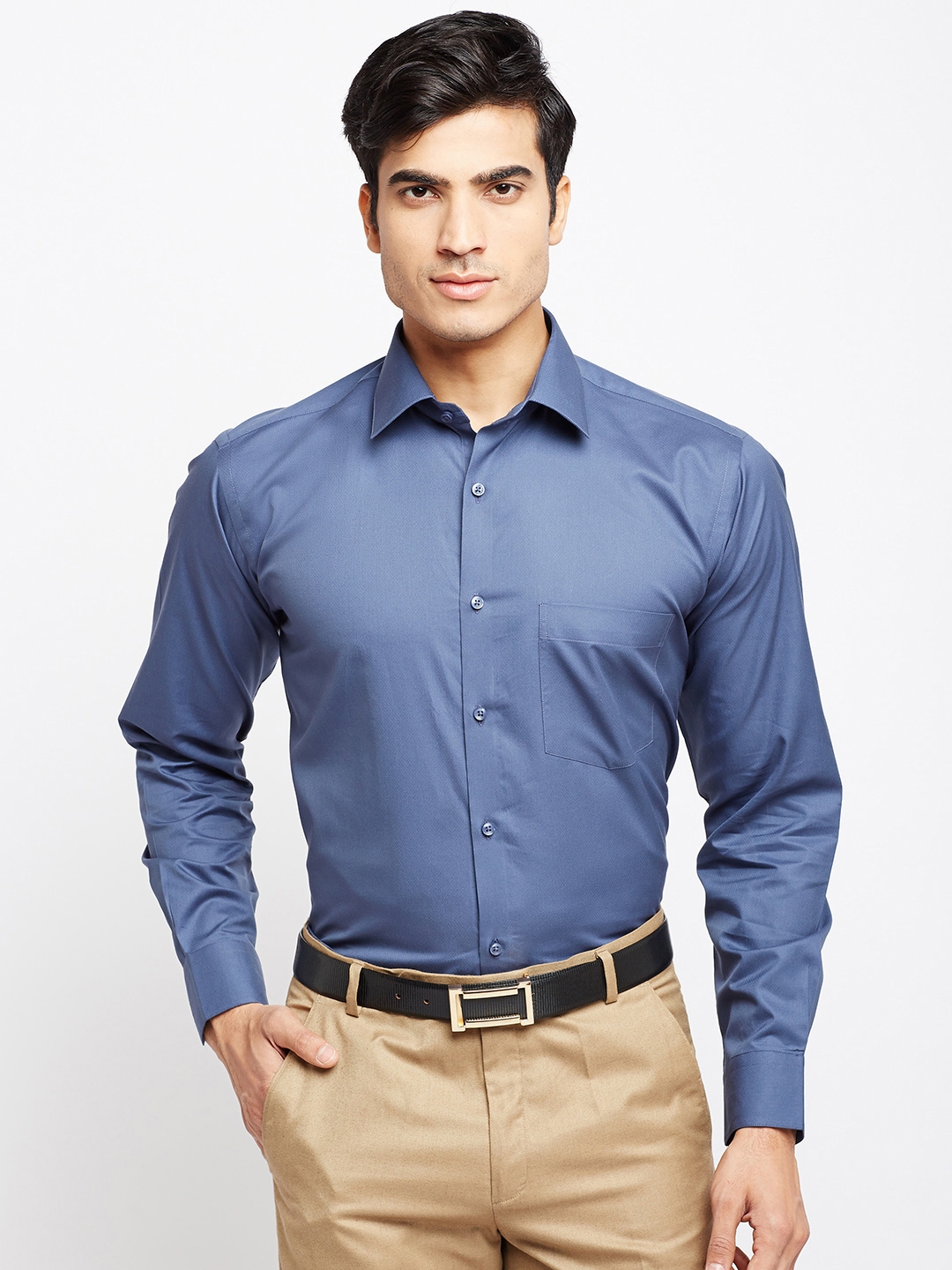 mens blue formal shirt