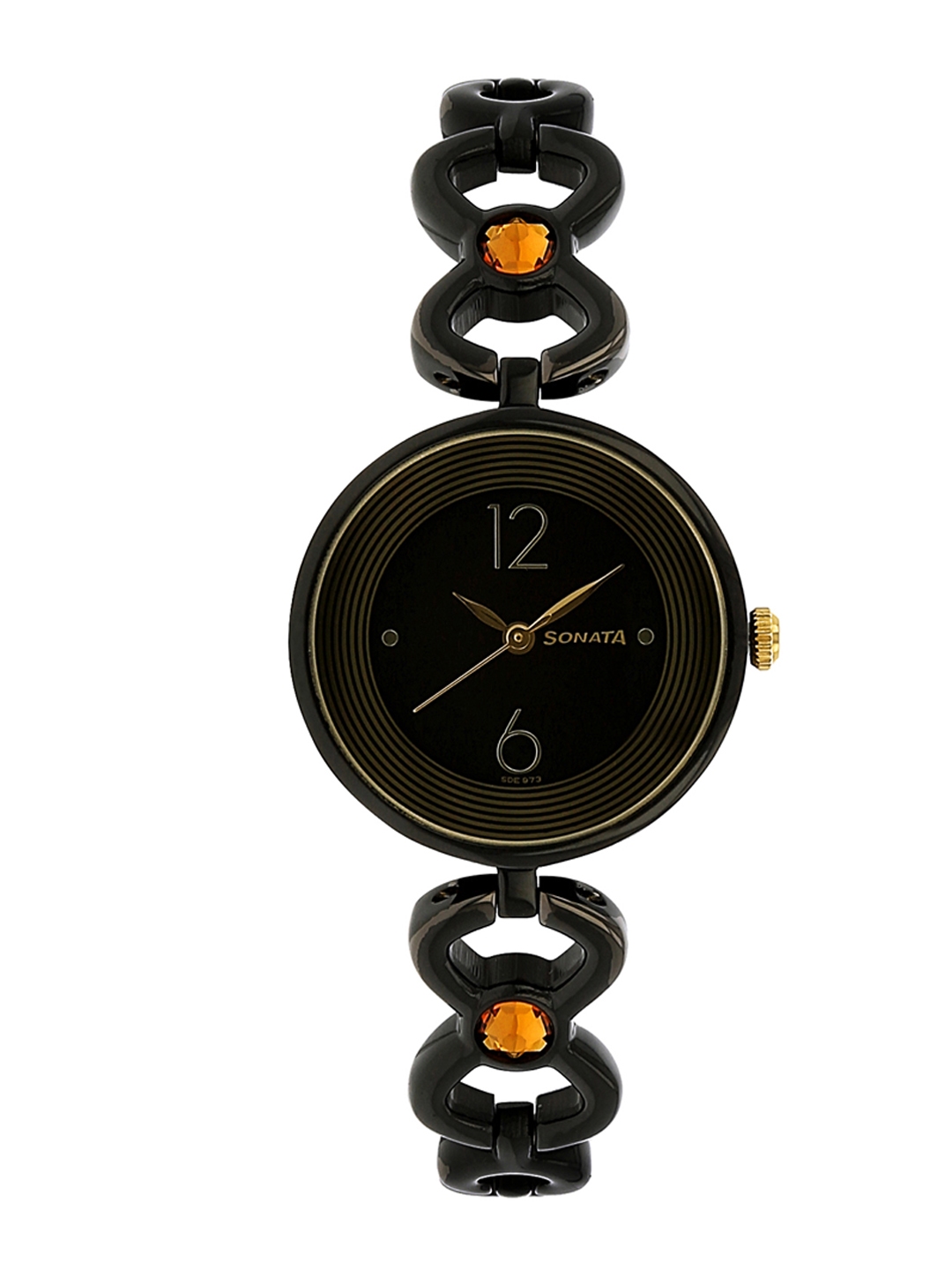 Sonata Women Black Analogue Watch