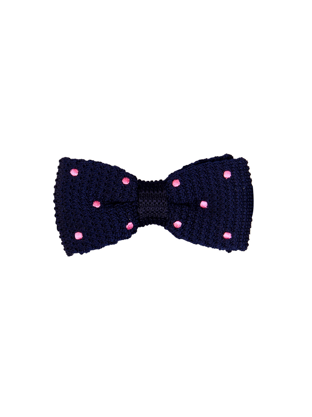 Tossido Navy Blue Woven Design Bow Tie