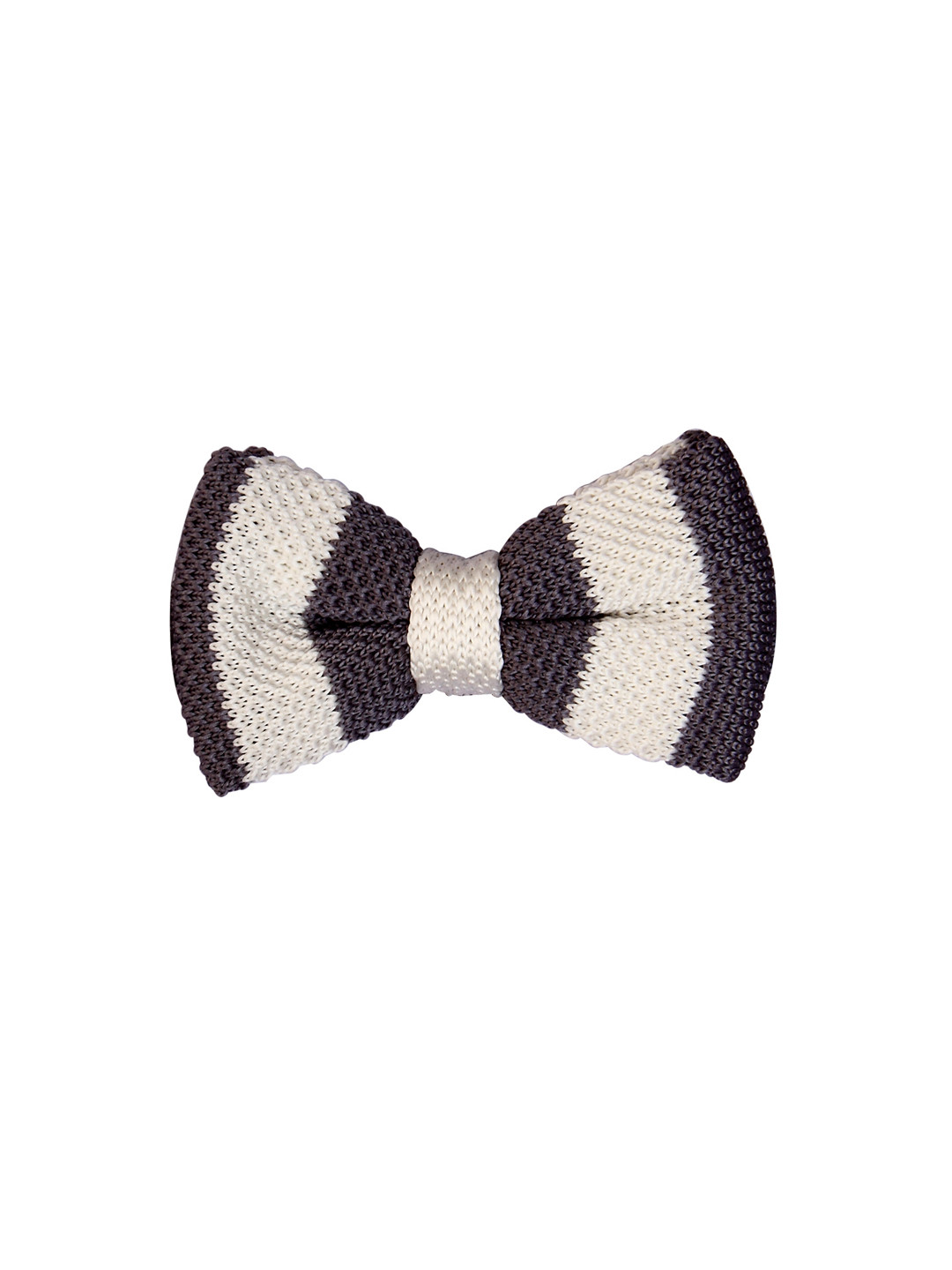 Tossido Off-White & Taupe Woven Design Bow Tie