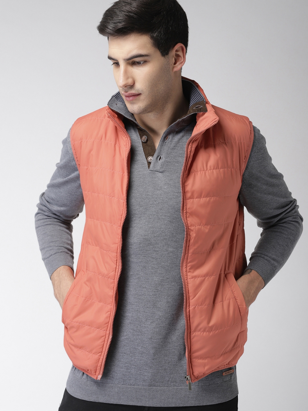 Rust puffer sale vest