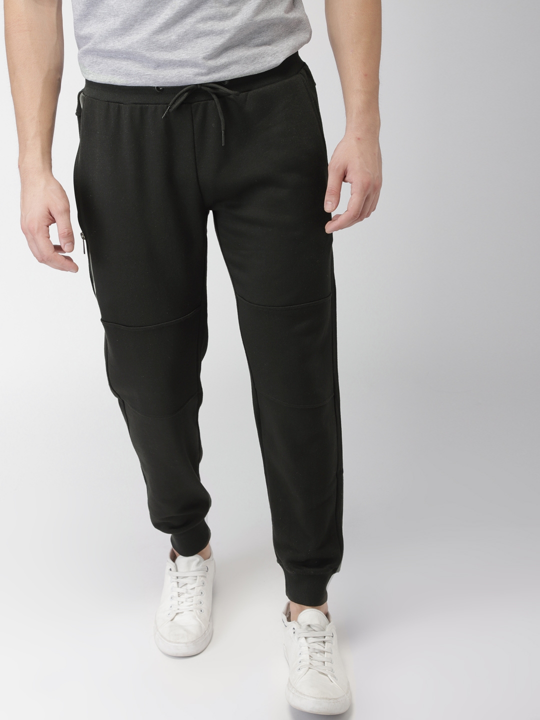 Men Black Smart Tapered Fit Solid Cropped Regular Trousers
