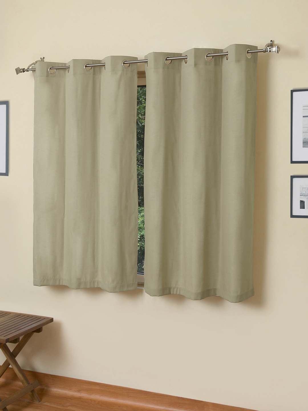 ROSARA HOME Moonlight Eyelet Set of 2 Window Curtain ROSARA HOME Moonlight Double Eyelet Window Curtain 1