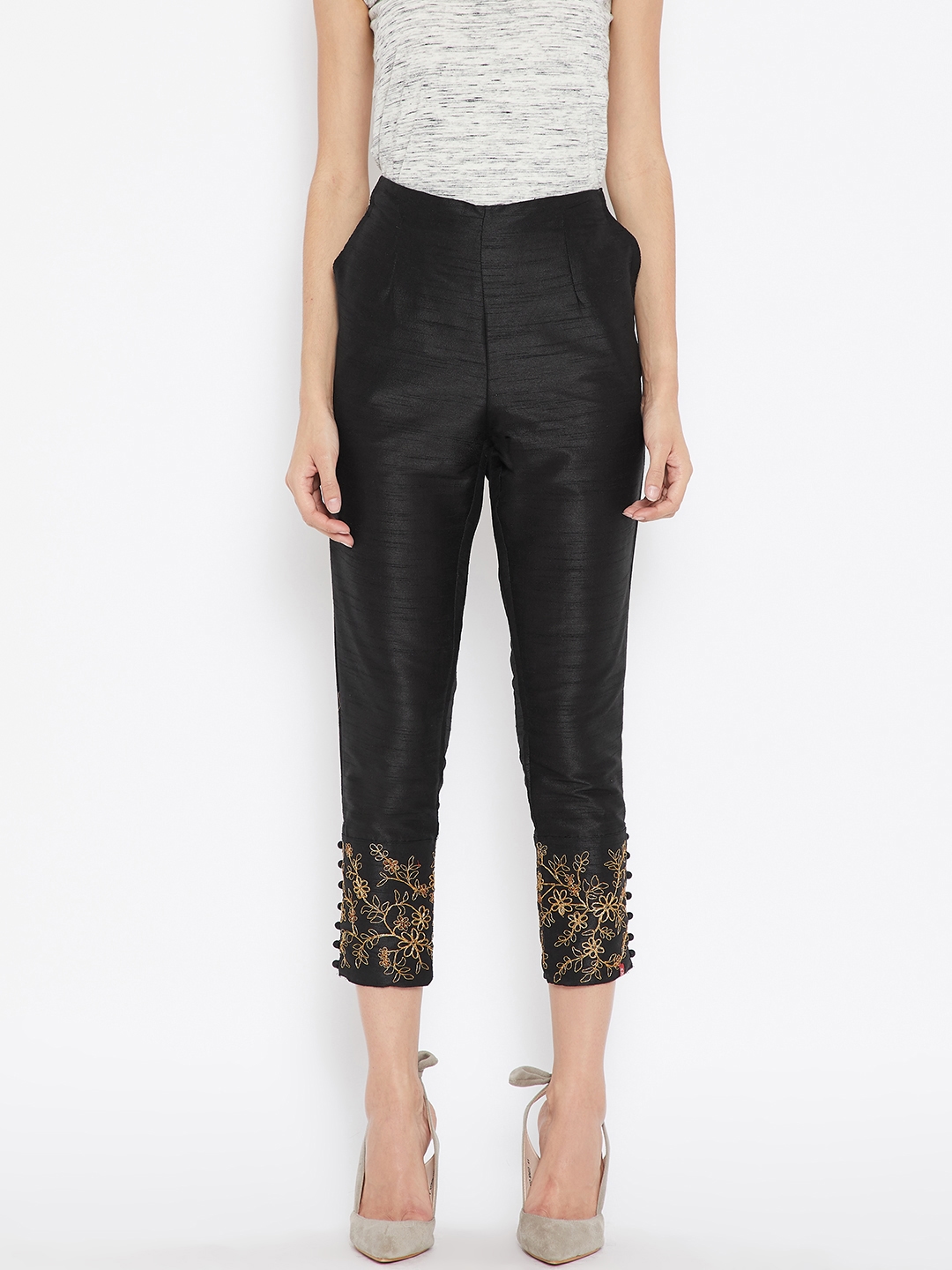 Buy TWGE - Lace Pant For Women - Cigarette pants - Straight Pant - Causal -  Black - 3XL Size Online at Best Prices in India - JioMart.