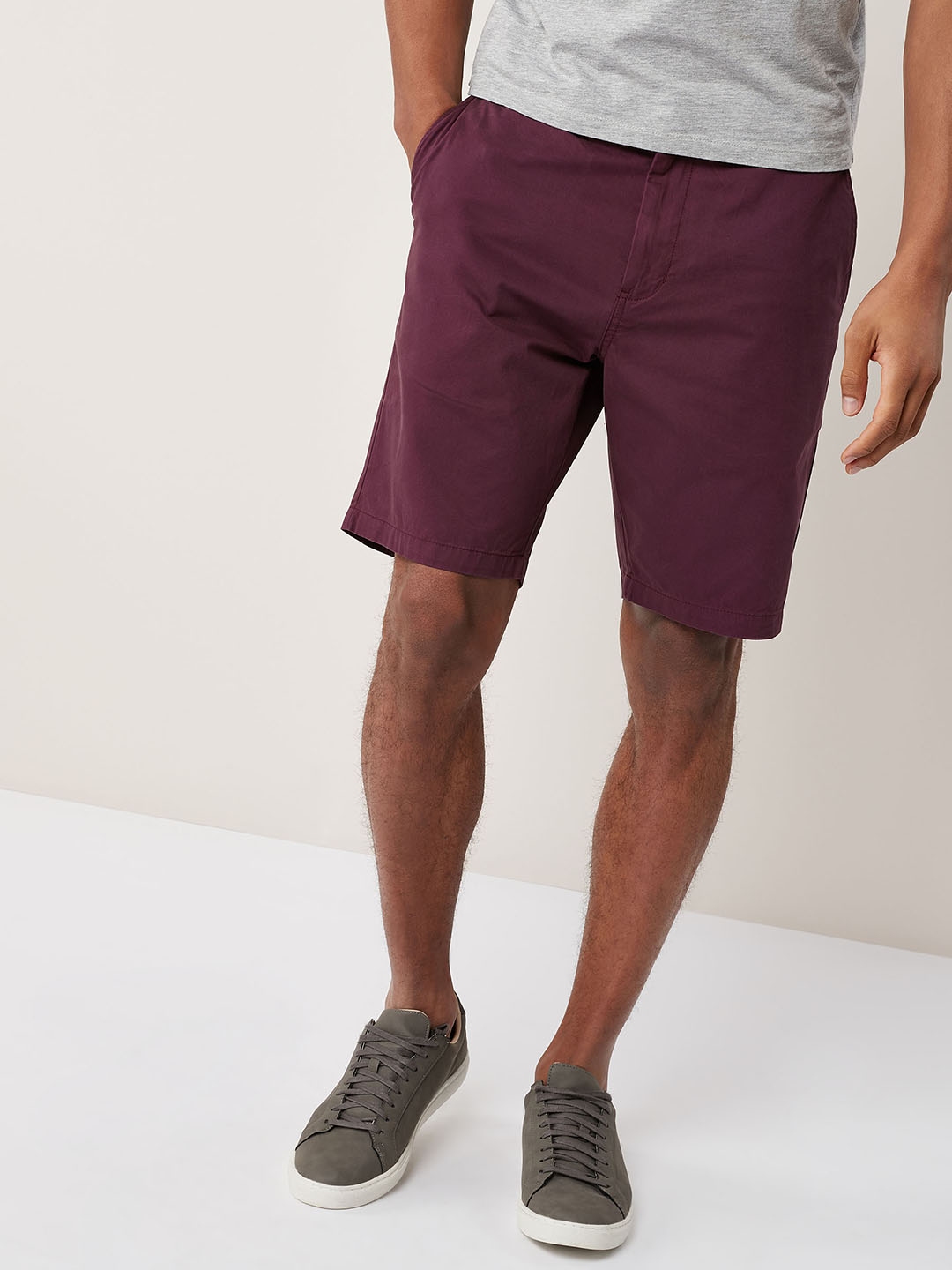 Mens burgundy chino shorts clearance